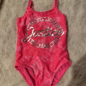 NWOT Justice One piece swimsuit. Size 10.